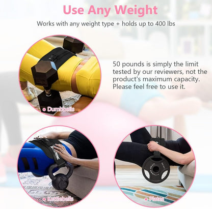 Exercise Hip Thrust Belt, Glute Trainer, Adjustable Hip Thrust Belt with Extra Padding for Dumbbells Kettlebells Gym Fitness Bodybuilding Weightlifting