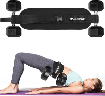 Exercise Hip Thrust Belt, Glute Trainer, Adjustable Hip Thrust Belt with Extra Padding for Dumbbells Kettlebells Gym Fitness Bodybuilding Weightlifting