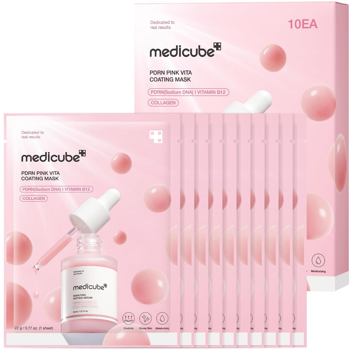 Salmon DNA PDRN Pink Vitamin Coated Sheet Mask 10EA