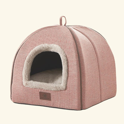 Cat Beds for Indoor Cats - Cat House Cats Tent with Removable Washable Cushioned Pillow, Soft and Self Kitten beds,Pet Bed((Large,Pink)