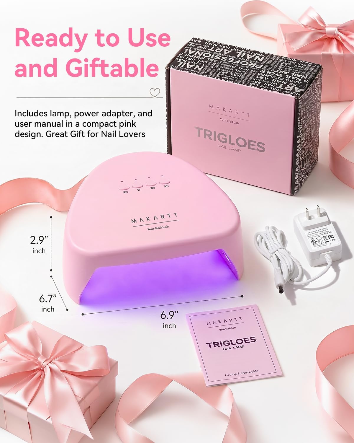 Compact Travel UV Nail Lamp for Gel Nail Polish, Plug-in Nail Dryer