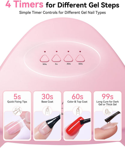Compact Travel UV Nail Lamp for Gel Nail Polish, Plug-in Nail Dryer