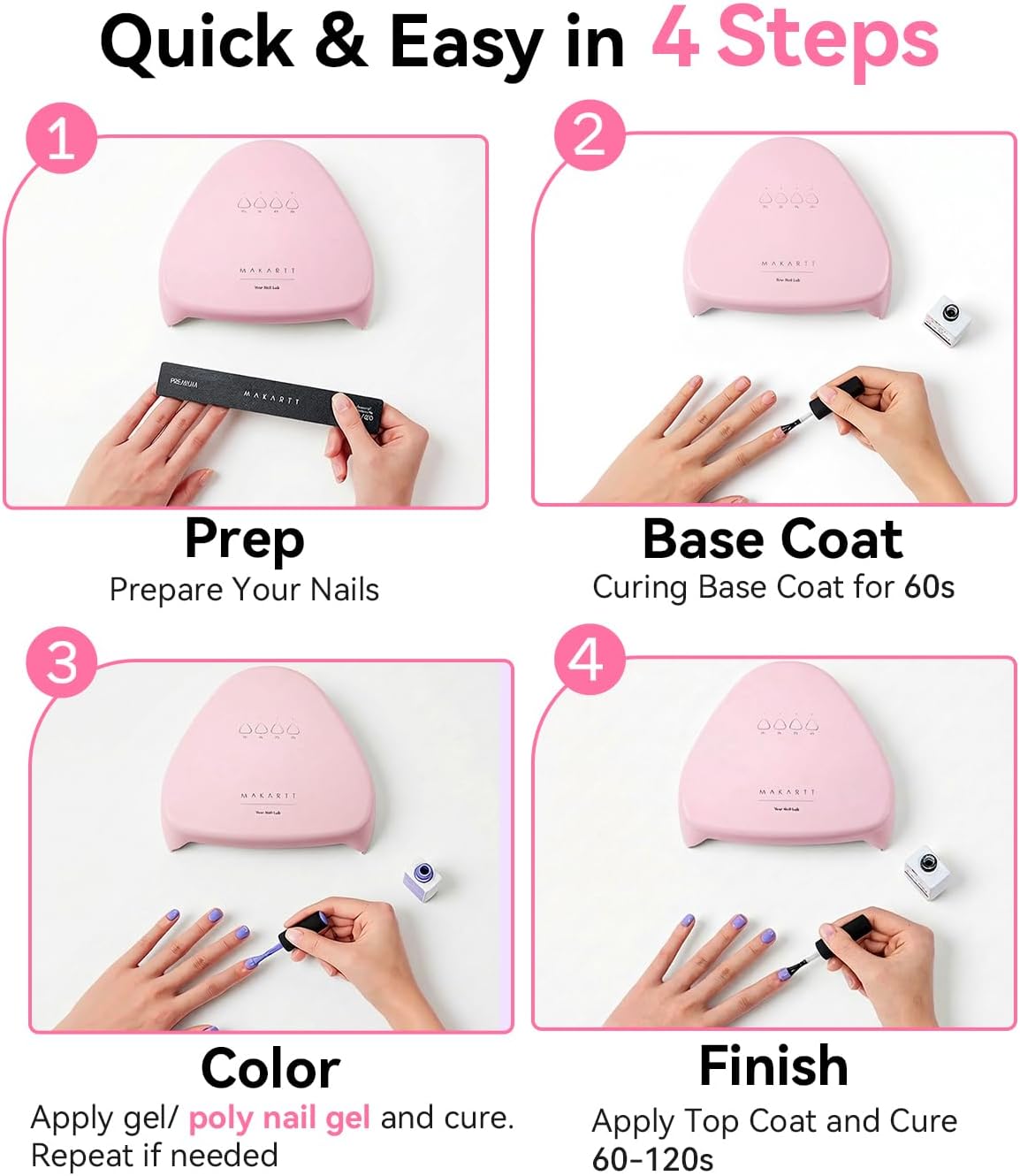 Compact Travel UV Nail Lamp for Gel Nail Polish, Plug-in Nail Dryer