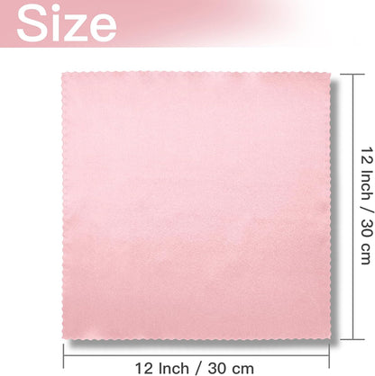 12 Pack Blush Pink Scalloped Satin Napkins 12x12 Inch Wedding