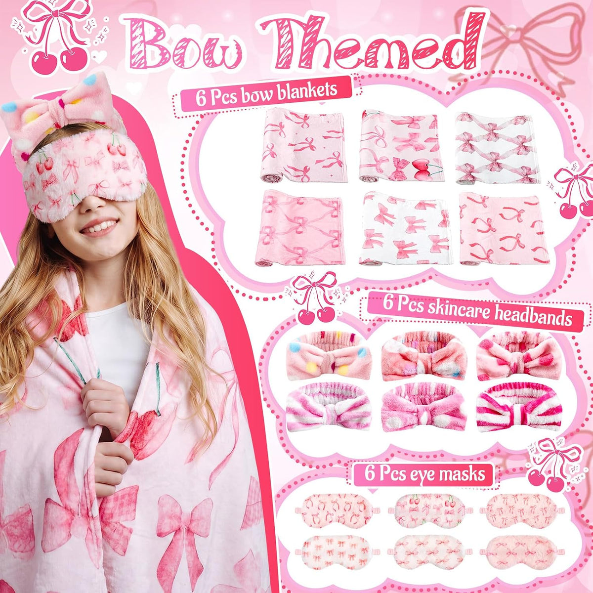 18 Pcs Sleepover Party Supplies for Slumber Girls Spa Party Gift