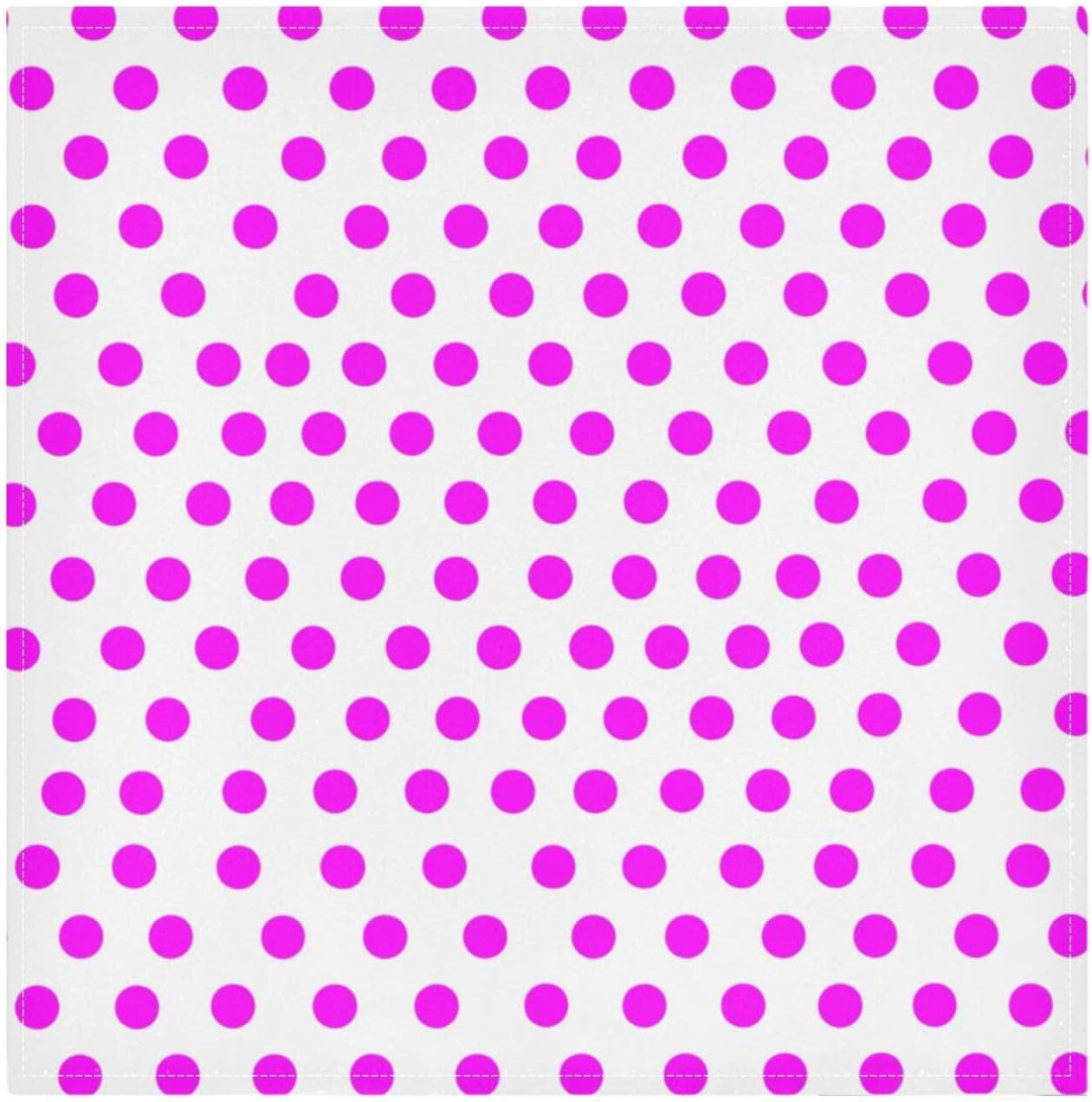 Pink Polka Dots Cloth Napkins Set of 4, Reusable Washable Dinner Table Napkins for Wedding Banquets Party Decor, 20x20 Inch