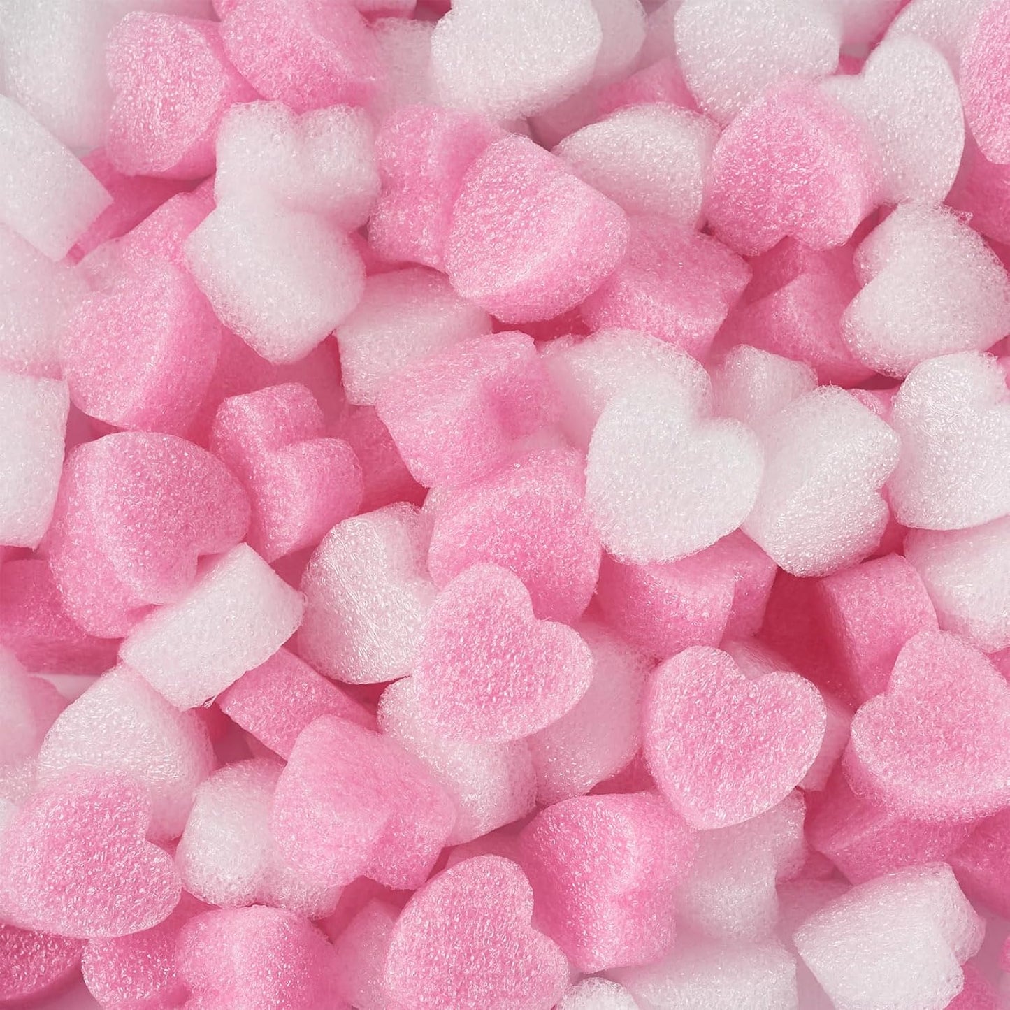 Beadthoven 300Pcs Valentine Gift Box Fillers Shreds Mini Heart Foam Beads Pink White Gift Baskets Fillers Box Stuffing Balls for Wedding Holiday Bridal Shower Craft Packing DIY Decoration Supplies