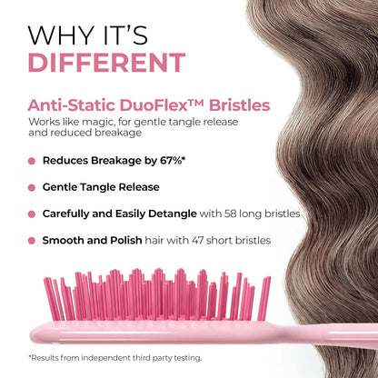 FHI Heat UNbrush Detangling Brush for Pain-Free Brushing on All Wet or Dry Hair Types — Durable DuoFlex Anti-Static Bristles, Lightweight Handle, Vented Hair Brush