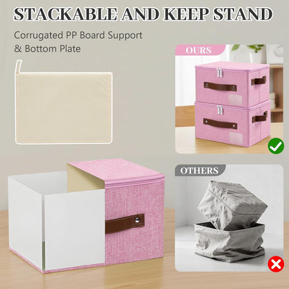 3 Pack Storage Bins with Zipper Lids 15"x10"x10" Foldable Storage Boxes