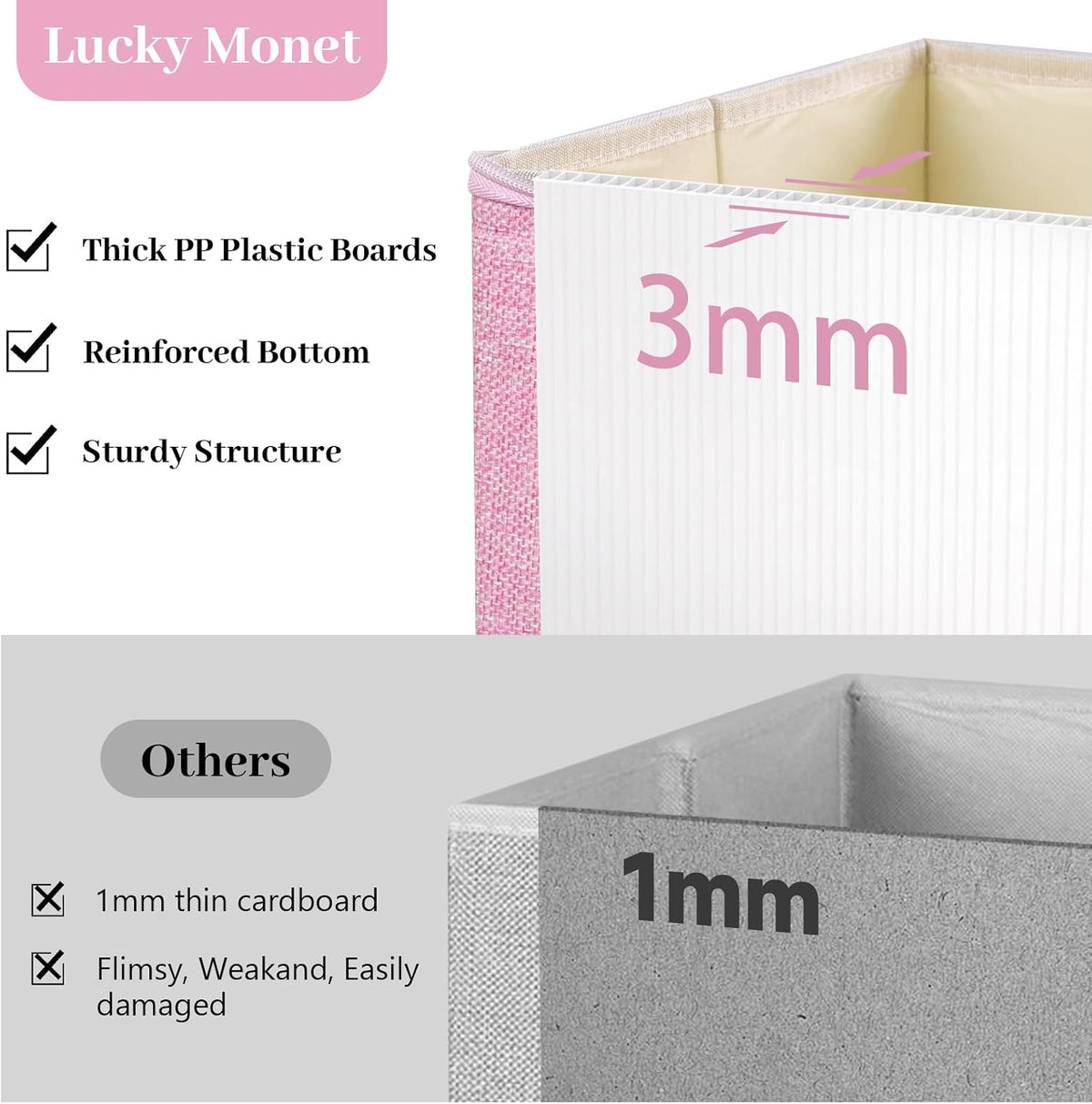 3 Pack Storage Bins with Zipper Lids 15"x10"x10" Foldable Storage Boxes