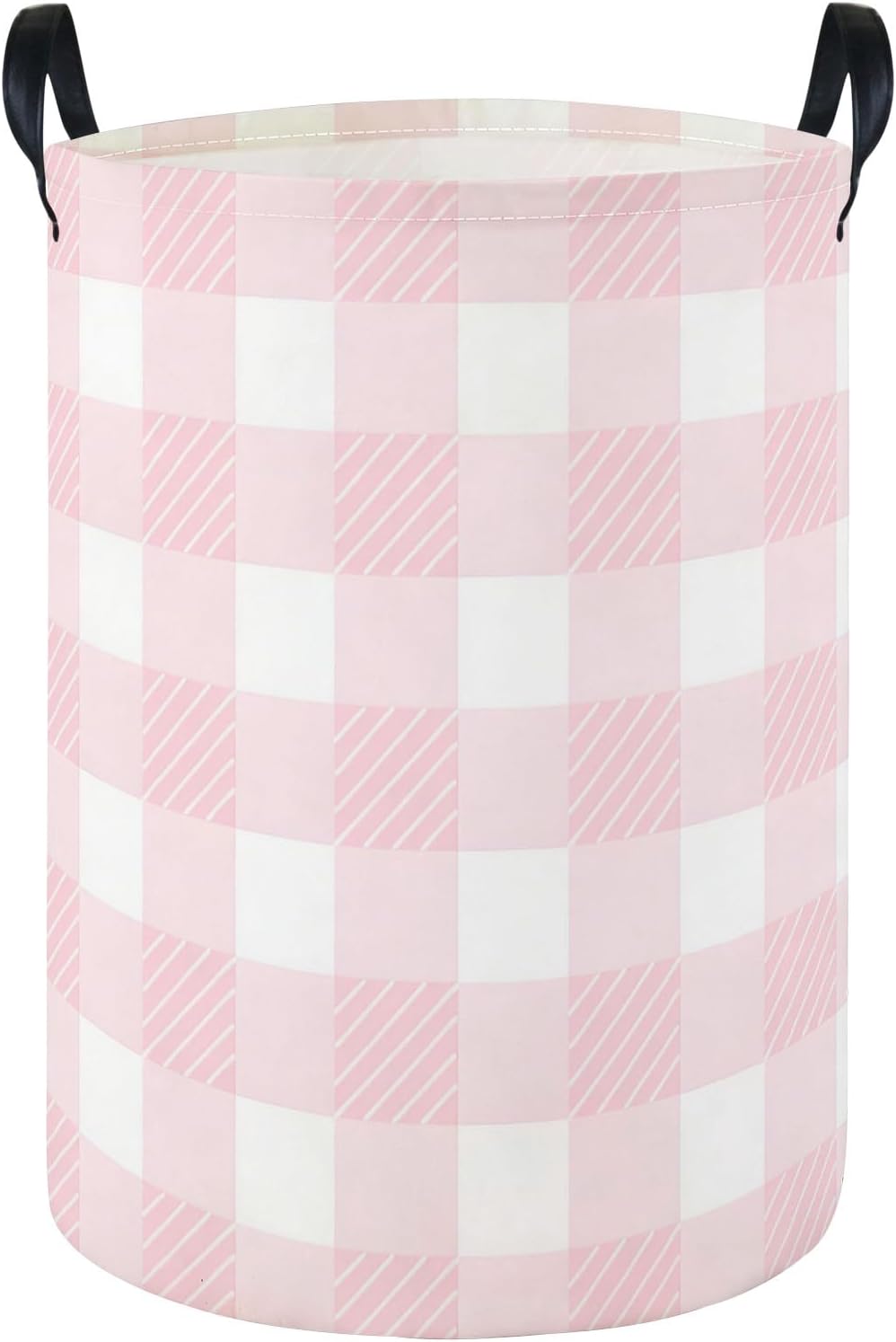 Pink Laundry Hamper Baby Nursery Hamper Waterproof Foldable Kids Laundry Basket Kids Dirty Clothes Hampers Girl Room Decor for Home Gift Baskets(Pink Grid)