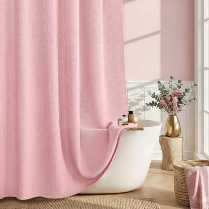 Light Pink Boho Cotton Shower Curtain Arch,72" W x 72" L