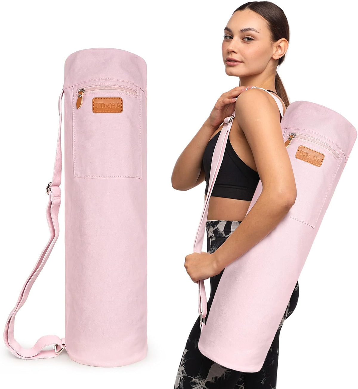 UDANA Canvas Yoga Mat Bag for Women & Men, Full-Zip Carrier with 3 Pockets & Adjustable Strap, Stylish Gym & Pilates Bag – Available in Multiple Sizes