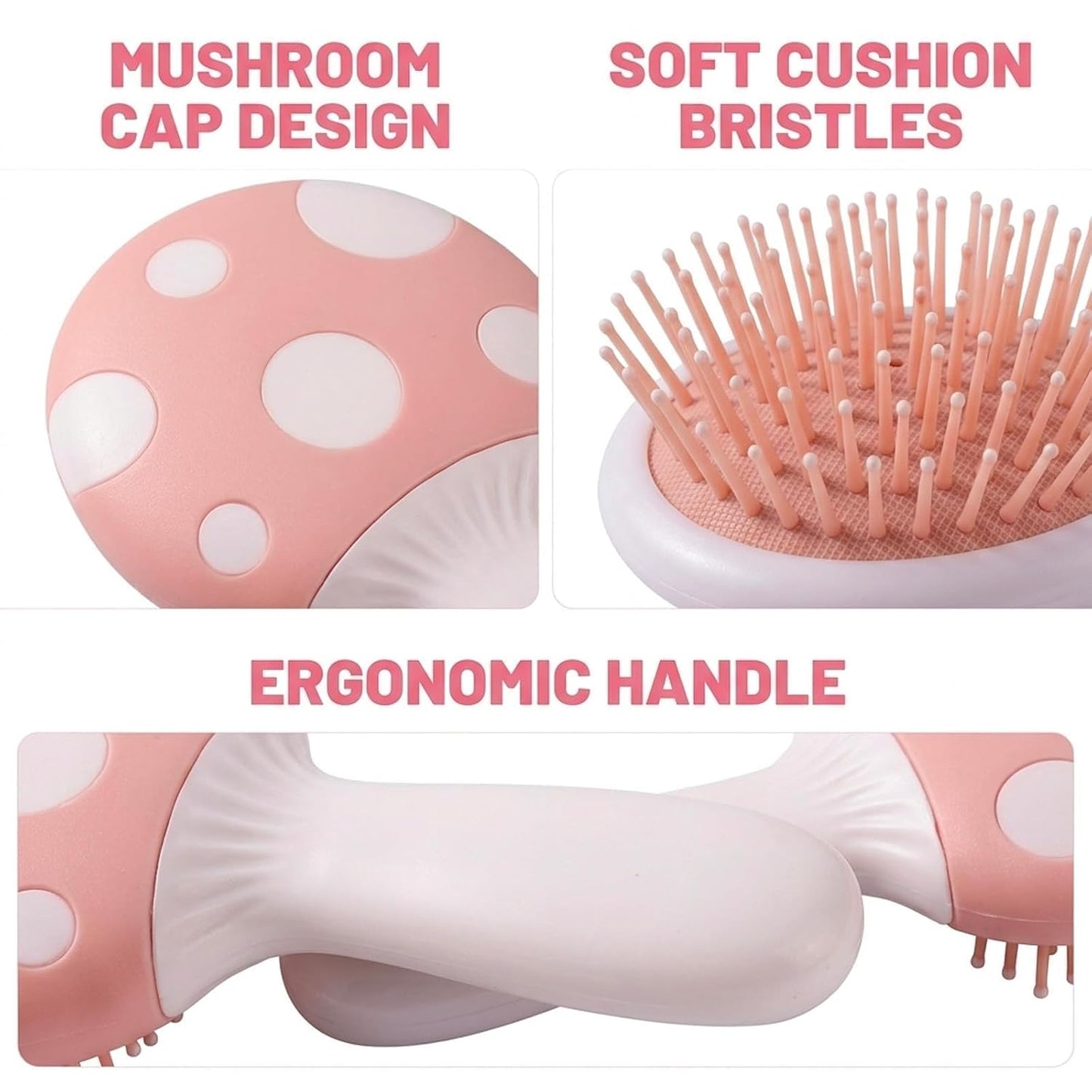 2pcs Puppy Brush Set, Small Dog Brush, Mushroom Cushion Dog Comb for Gentle Pet Grooming for Dogs and Cats, Suitable for Daily Pet Care and Coat Maintenance, in Pink and Blue