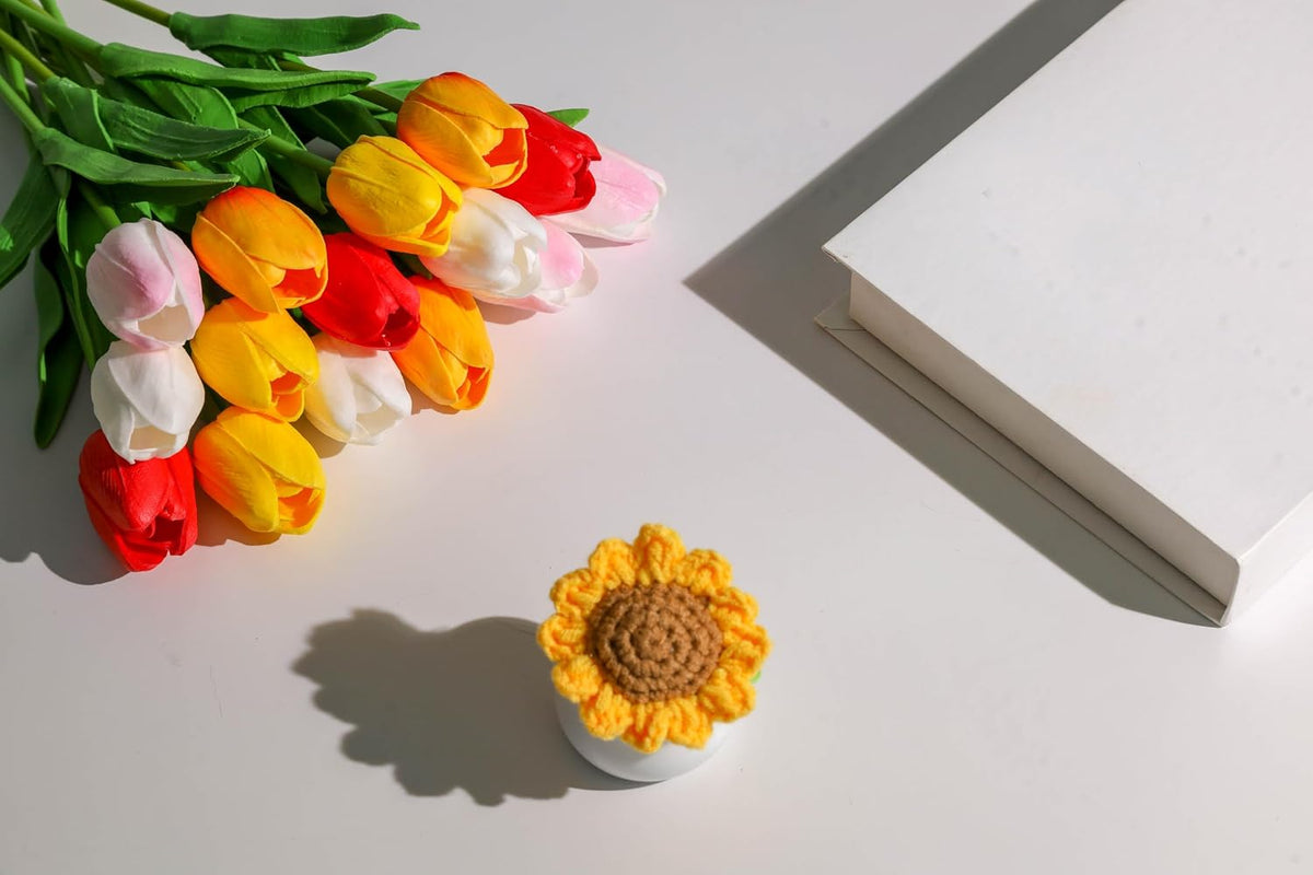 Fake Tulips 15pcs Real Touch PU Artificial Flower Assorted Colors