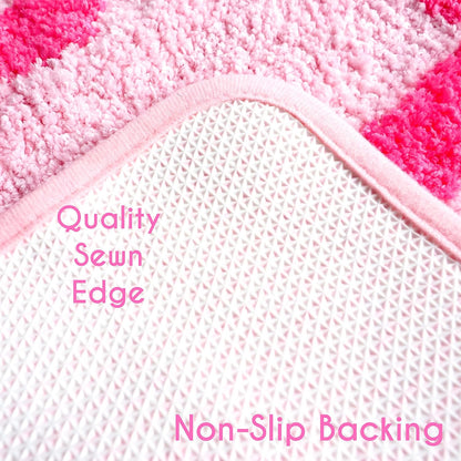 Hello Beautiful Bath Mat Light Pink Blush Peach Coral Cute Bathroom Rugs for Girls You Look Good Gorgeous Funny Shower Fun Bathroom Decor Non-Slip Washable Kids Women
