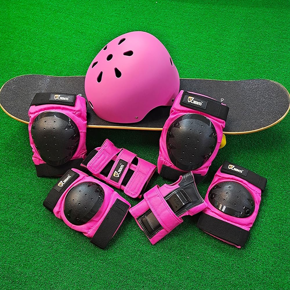 Adult & Kid Skating Protective Gear Set for Beginner to Advanced, Skateboard Helmet Knee and Elbow Pads with Wrist Guards for Inline Roller Skating, Scooter, Skateboarding