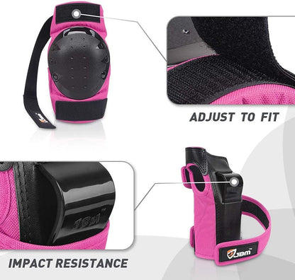 Adult & Kid Skating Protective Gear Set for Beginner to Advanced, Skateboard Helmet Knee and Elbow Pads with Wrist Guards for Inline Roller Skating, Scooter, Skateboarding