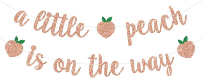 A Little Peach is on the Way Banner, Sweet as a Peach, Sweet Baby Shower Decorations, Fruit Theme Baby Shower/Gender Reveal Party Decorations