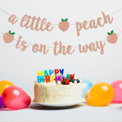 A Little Peach is on the Way Banner, Sweet as a Peach, Sweet Baby Shower Decorations, Fruit Theme Baby Shower/Gender Reveal Party Decorations