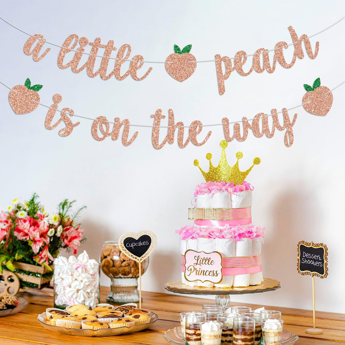A Little Peach is on the Way Banner, Sweet as a Peach, Sweet Baby Shower Decorations, Fruit Theme Baby Shower/Gender Reveal Party Decorations