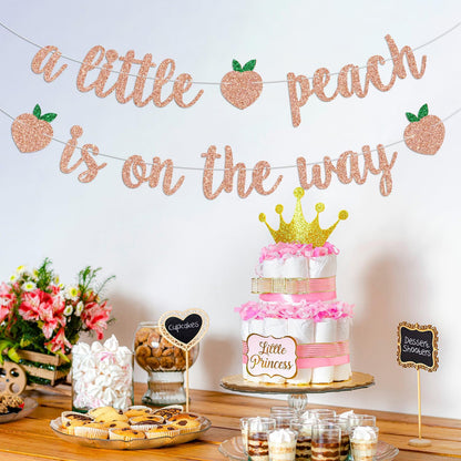 A Little Peach is on the Way Banner, Sweet as a Peach, Sweet Baby Shower Decorations, Fruit Theme Baby Shower/Gender Reveal Party Decorations