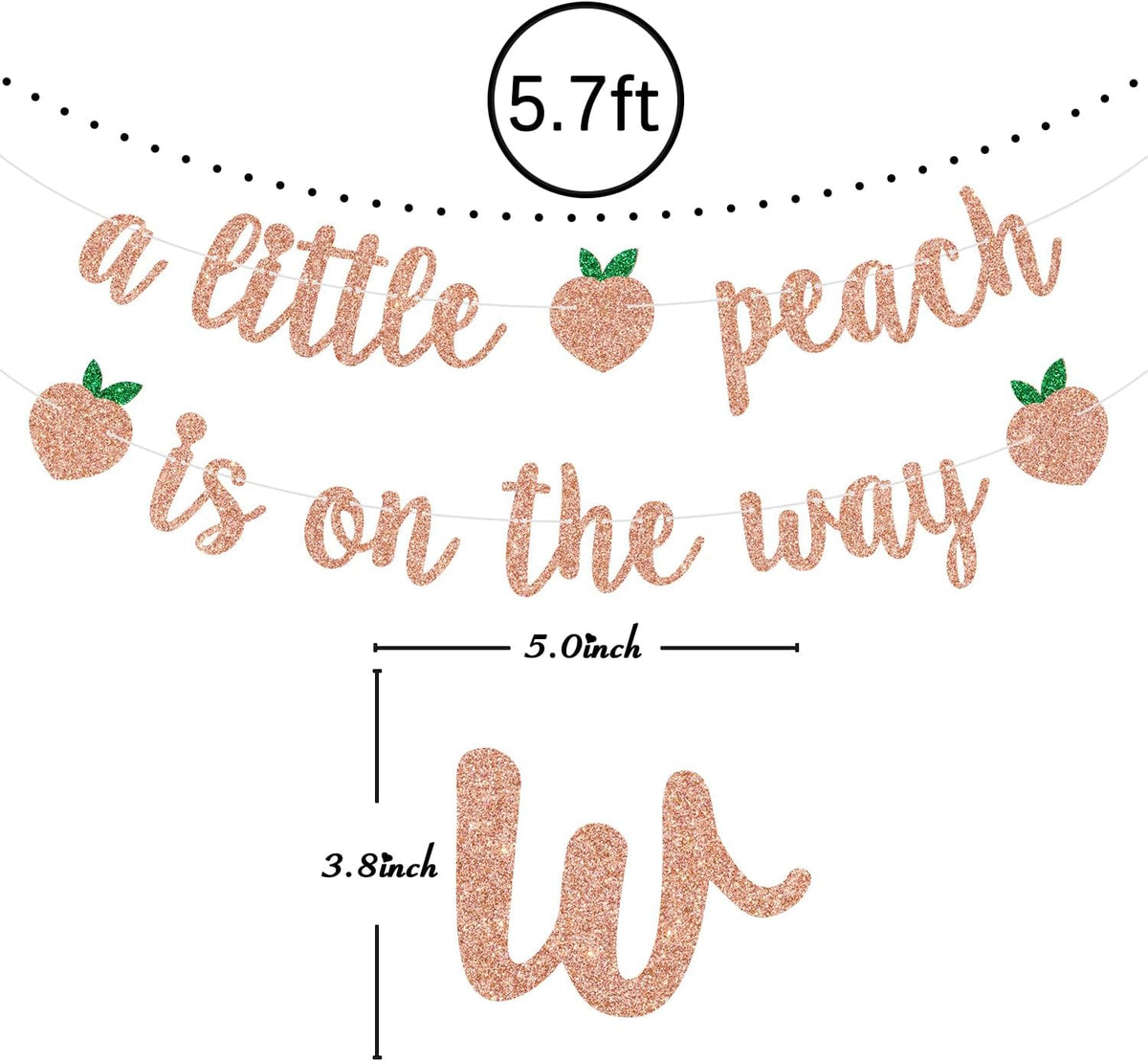 A Little Peach is on the Way Banner, Sweet as a Peach, Sweet Baby Shower Decorations, Fruit Theme Baby Shower/Gender Reveal Party Decorations