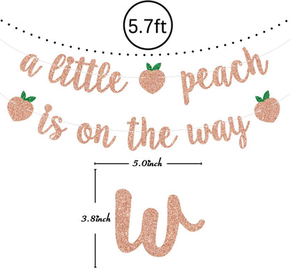 A Little Peach is on the Way Banner, Sweet as a Peach, Sweet Baby Shower Decorations, Fruit Theme Baby Shower/Gender Reveal Party Decorations