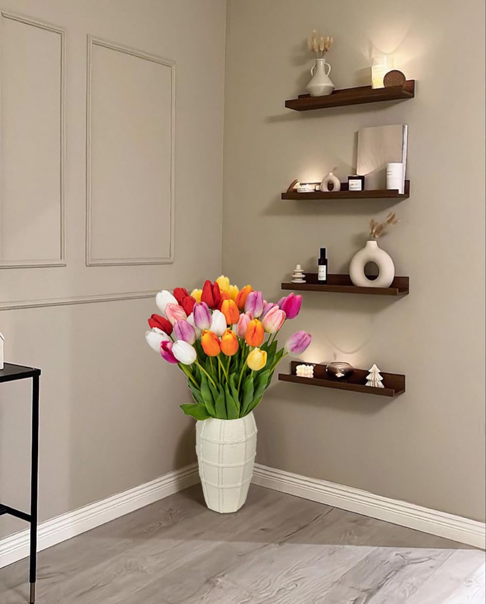6PCS 23" Fake Tulip Flowers Artificial Pink Tulips Long Stem Faux Flower, Silk Flower Décor for Floral Arrangement Home Farmhouse Wedding Decoration