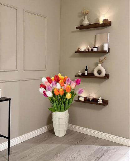 6PCS 23" Fake Tulip Flowers Artificial Pink Tulips Long Stem Faux Flower, Silk Flower Décor for Floral Arrangement Home Farmhouse Wedding Decoration