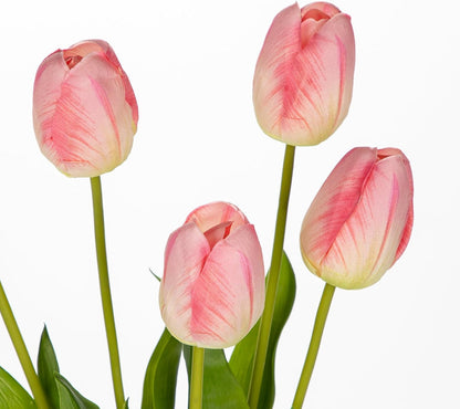 6PCS 23" Fake Tulip Flowers Artificial Pink Tulips Long Stem Faux Flower, Silk Flower Décor for Floral Arrangement Home Farmhouse Wedding Decoration