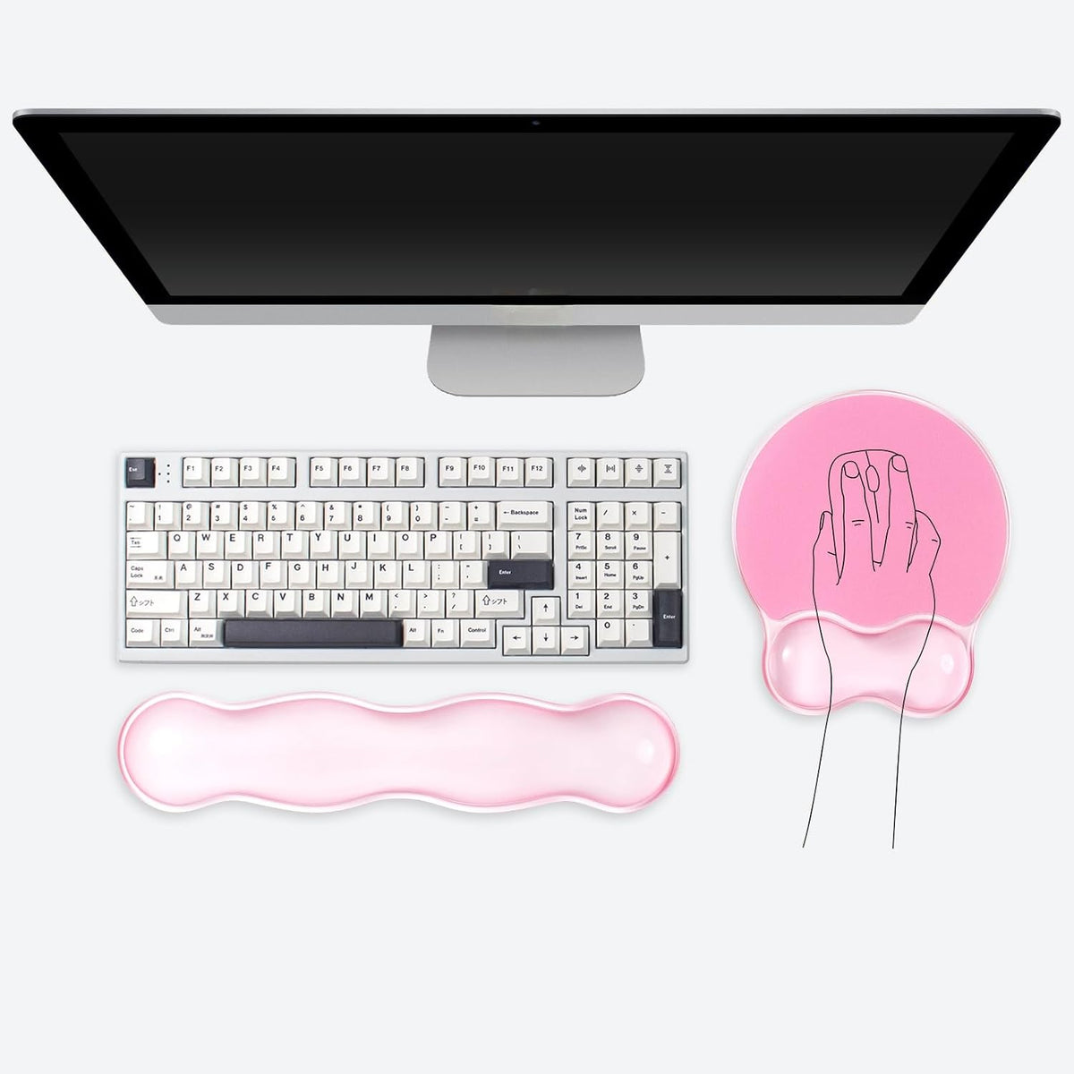 Mousepad with Gel Wrist Rest for Keyboard and Mouse - Office Accessories