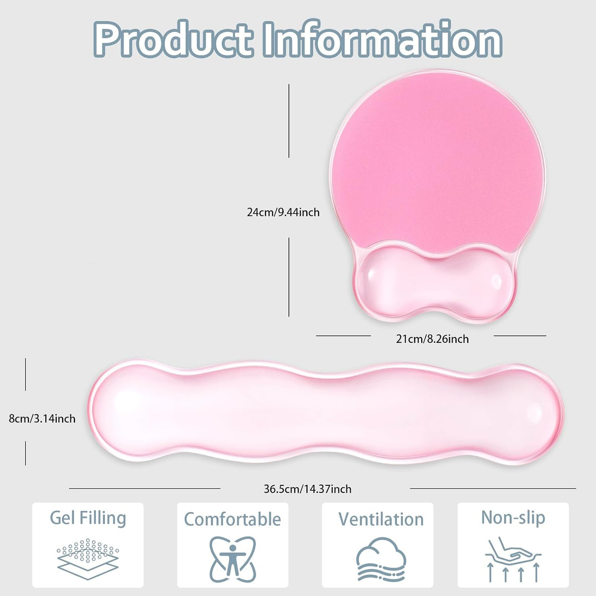 Mousepad with Gel Wrist Rest for Keyboard and Mouse - Office Accessories