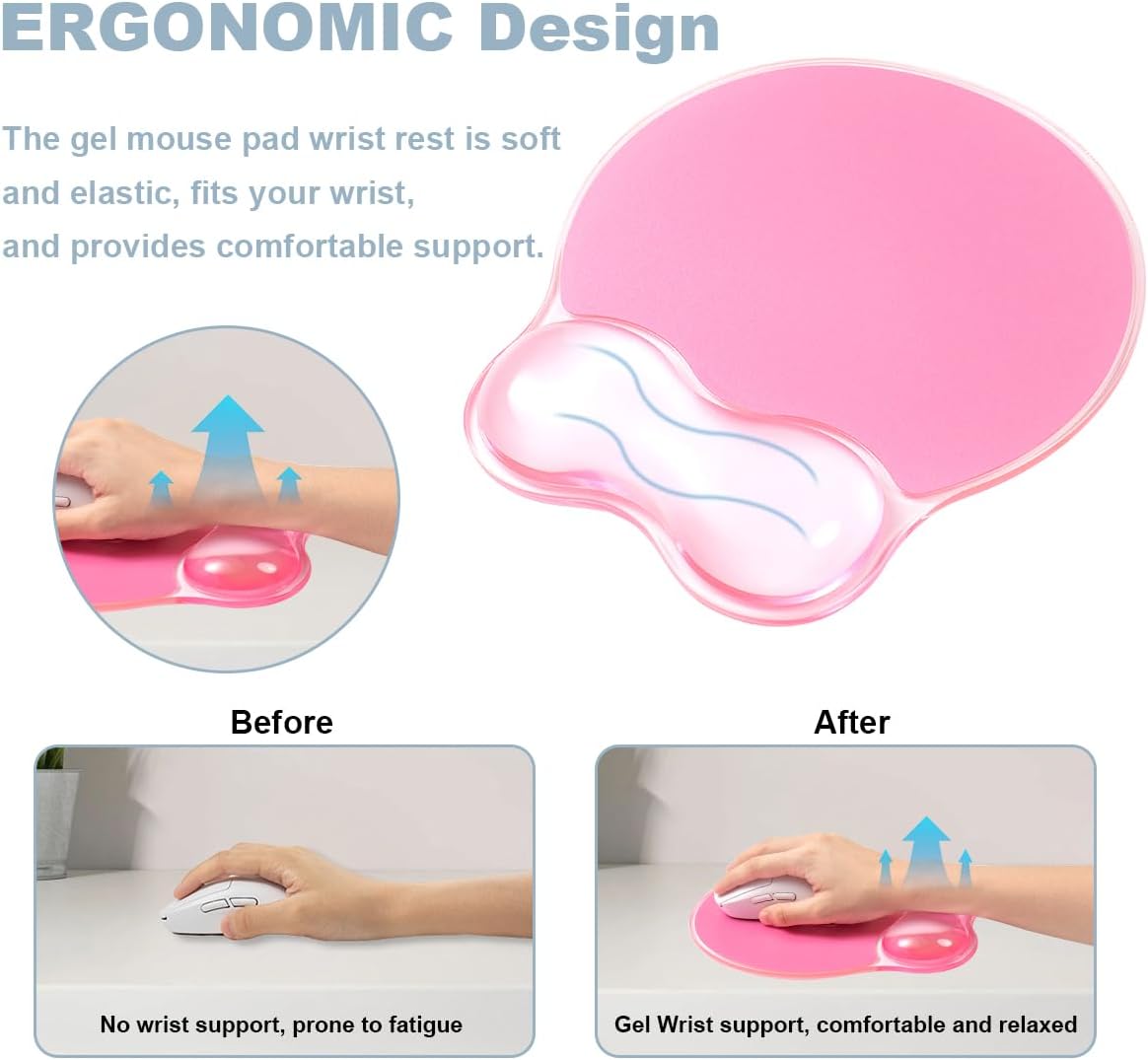 Mousepad with Gel Wrist Rest for Keyboard and Mouse - Office Accessories