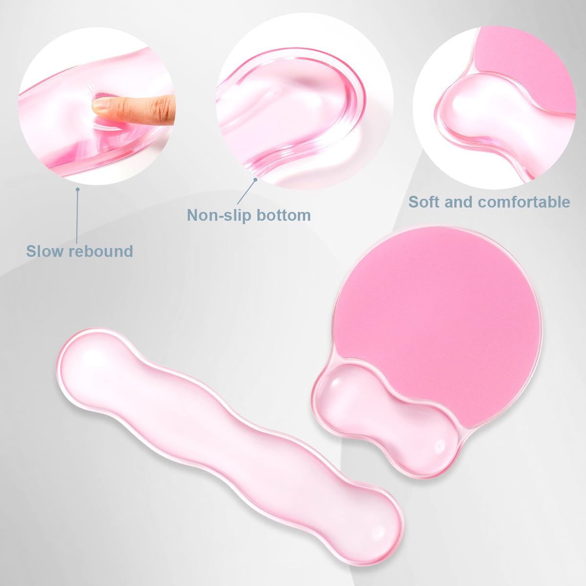 Mousepad with Gel Wrist Rest for Keyboard and Mouse - Office Accessories