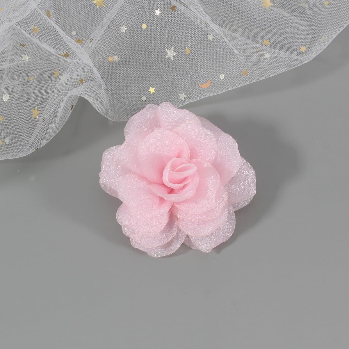 4.33" Soft Pink Flower Hair Clip | Lightweight Elegant & Perfect for Weddings, Parties or Daily Wear. Add a Feminine Touch to Hairstyles, Dresses, Hats & Accessories | Durable & stylish design
