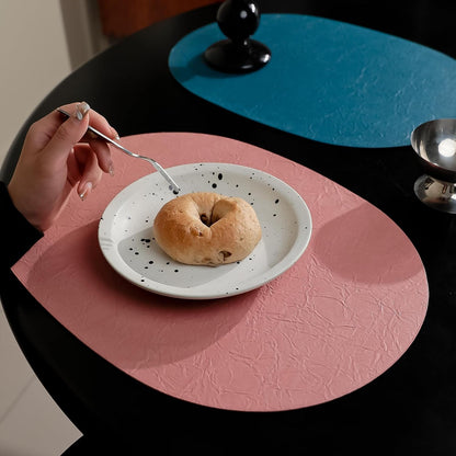 Reversible Oval Placemats Set of 4, Heat Resistant Non Slip Table Mat