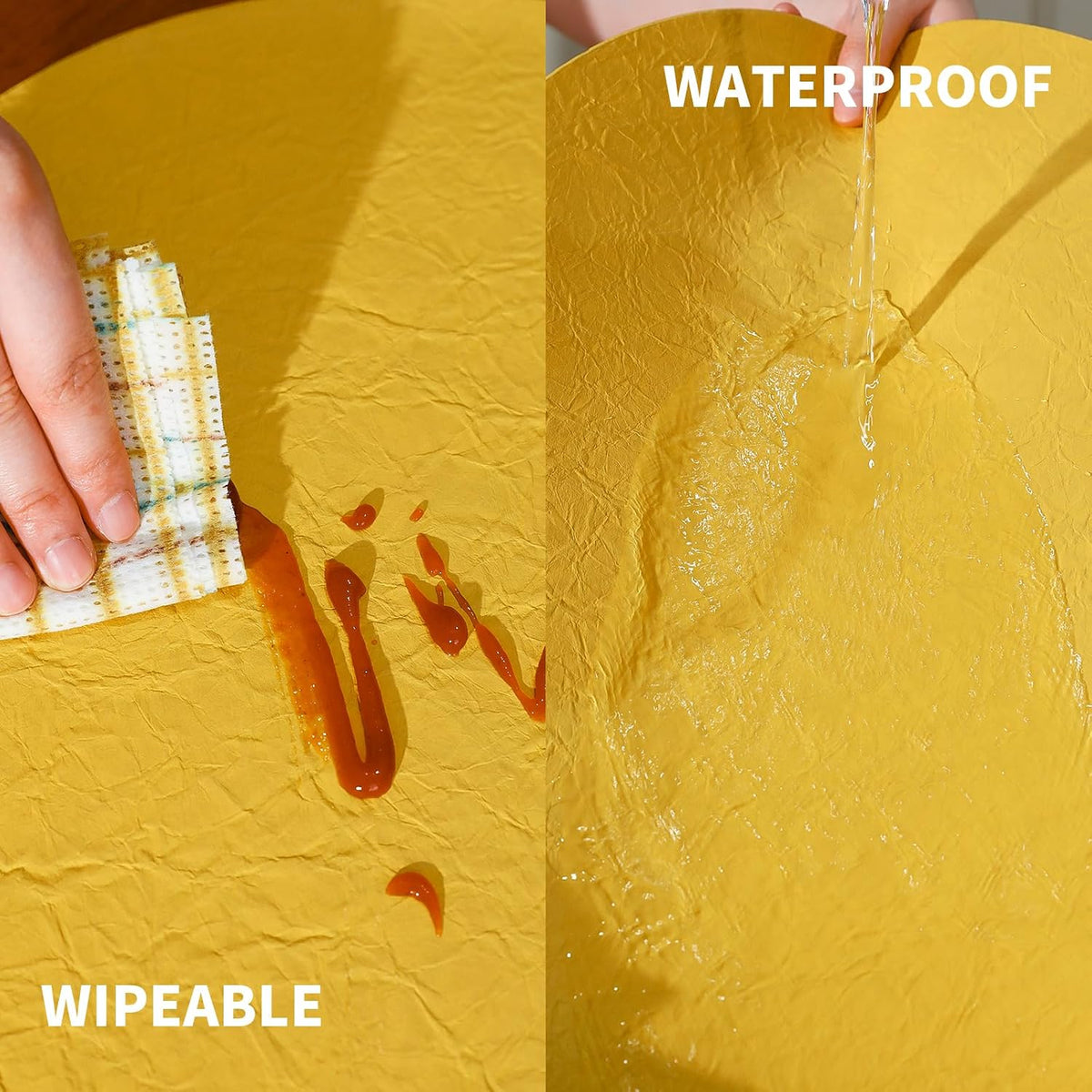 Reversible Oval Placemats Set of 4, Heat Resistant Non Slip Table Mat