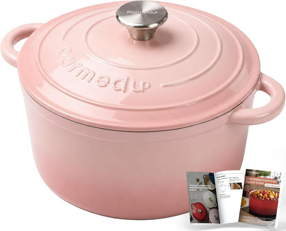 5.5QT Enameled Cast Iron Dutch Oven for Sourdough Bread Pink