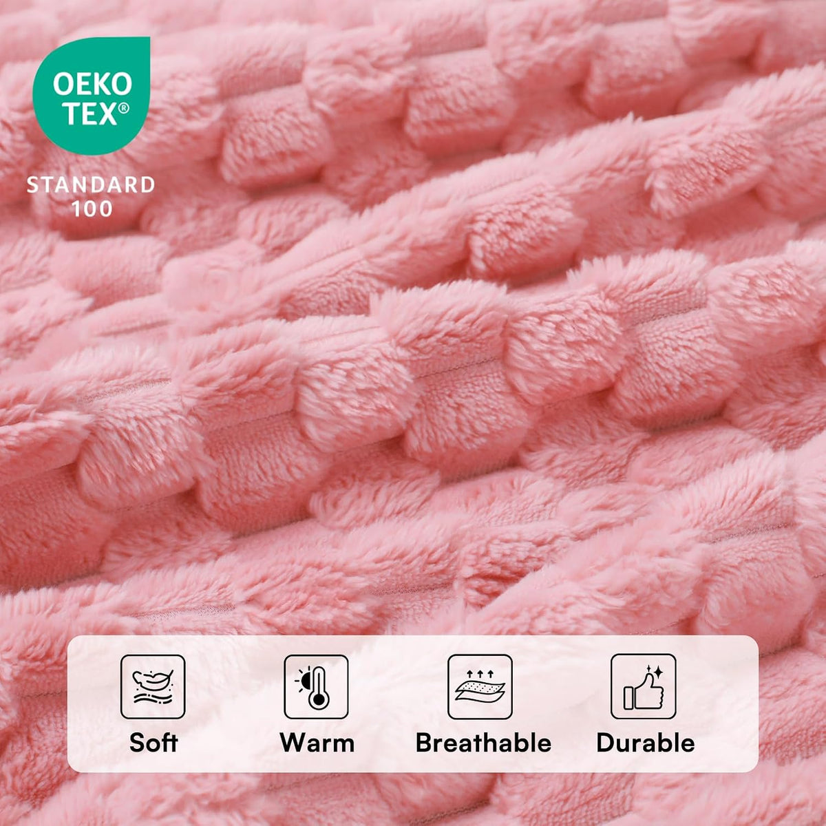 300GSM Fleece Dog Blanket Washable Soft Pcs3-Grey/White/Pink, S