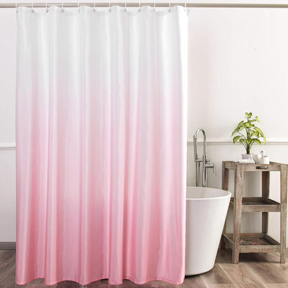 Pink Ombre Shower Curtain Set for Bathroom, 72" W x 72" L
