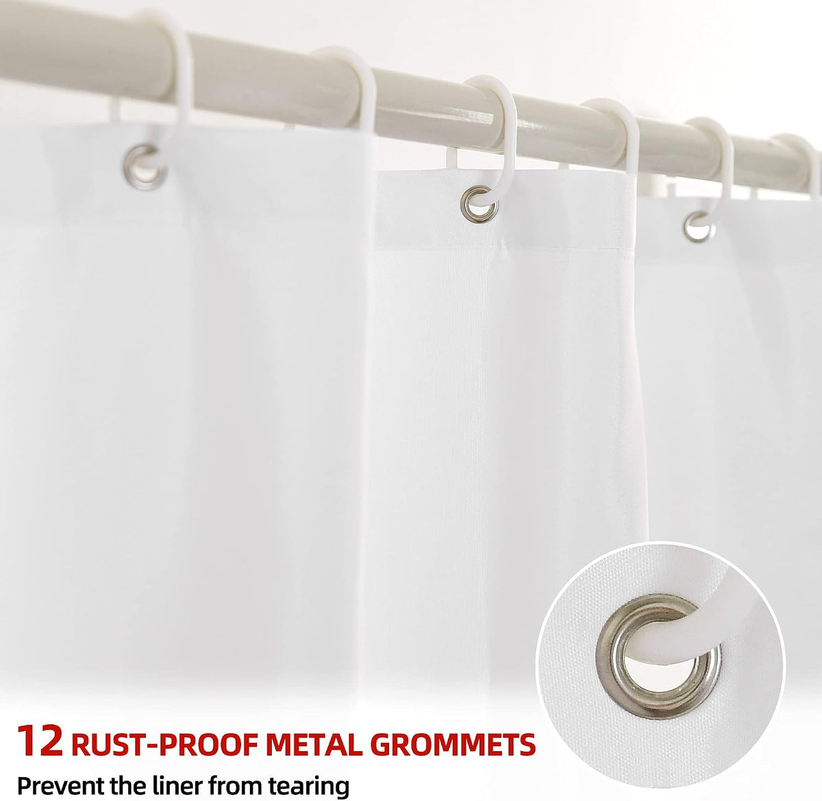 Pink Ombre Shower Curtain Set for Bathroom, 72" W x 72" L