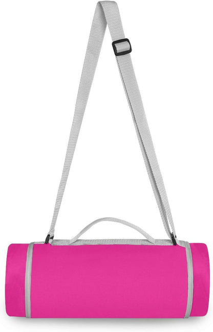 Round Outdoor Play Mat - Fits 2 Adults, Summer Accessories Water-Resistant Portable Picnic Blanket for Spring Summer Camping 58 in (Neon Pink)