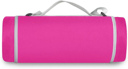 Round Outdoor Play Mat - Fits 2 Adults, Summer Accessories Water-Resistant Portable Picnic Blanket for Spring Summer Camping 58 in (Neon Pink)