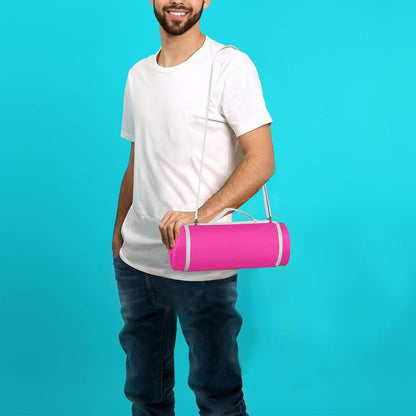 Round Outdoor Play Mat - Fits 2 Adults, Summer Accessories Water-Resistant Portable Picnic Blanket for Spring Summer Camping 58 in (Neon Pink)