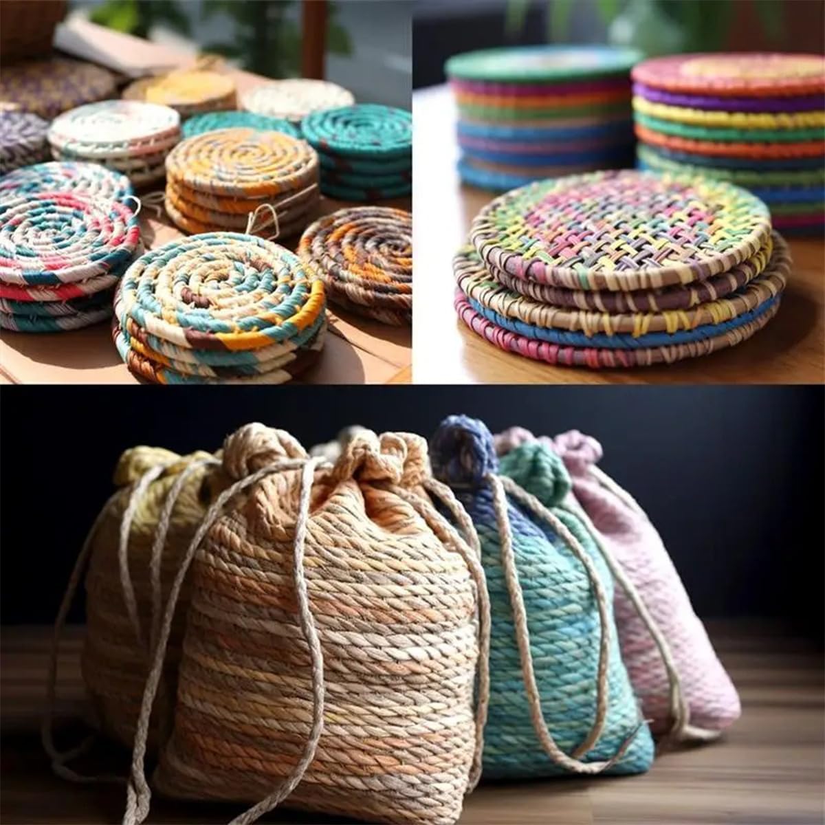 218yard Raffia Paper Craft Ribbon, Hand-Knitted Crocheting Raffia Ribbon Twine String for Crafts Packing Bouquet Decor - Peach