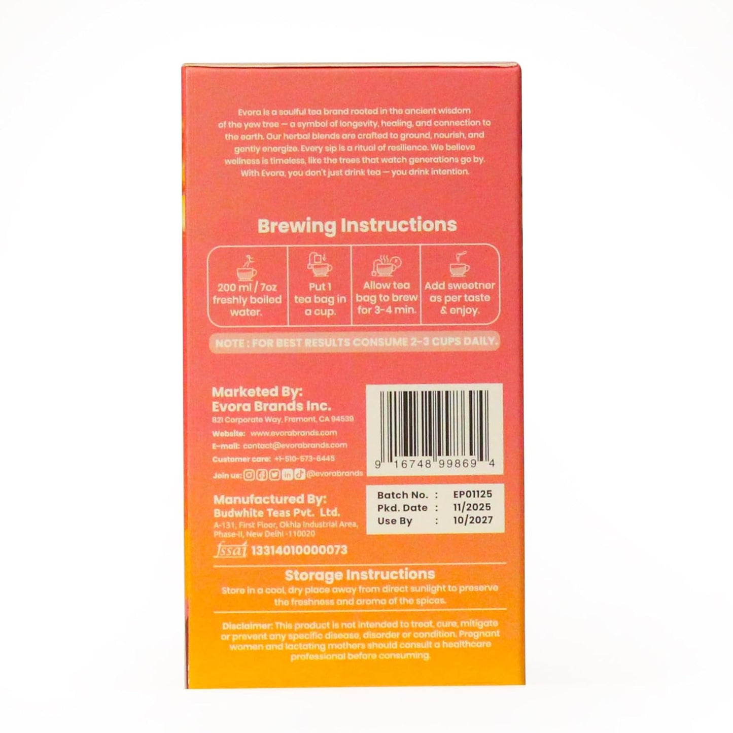 Peach Black Tea – Fruity & Energising High-Caffeine Black Tea |30 Double Chamber Teabags | Naturally Rich in Antioxidants | Refreshing Peach Flavour (30 BAGS)
