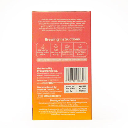 Peach Black Tea – Fruity & Energising High-Caffeine Black Tea |30 Double Chamber Teabags | Naturally Rich in Antioxidants | Refreshing Peach Flavour (30 BAGS)