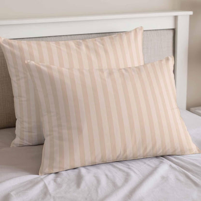 Peach Pink Stripes Duvet Cover Twin Size Bedding Set 4 Pieces, 1 Comforter/Quilt Cover and 2 Pillow Covers with Zipper Closure, 1 Bed Printed Flat Sheet Modern Vertical Lines Geometric Simple