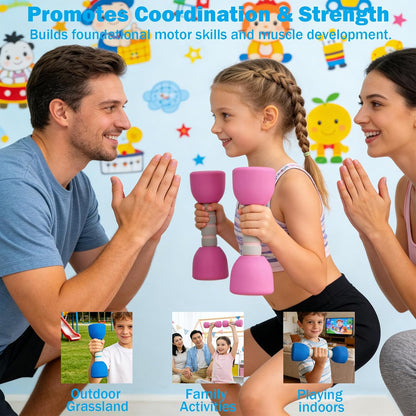 Kids Weight Set - A Pair of 2 Dumbbells for Toddler Childrens Exercise - Foam Dumbbell 1.5lbs Weights Workout Equipment